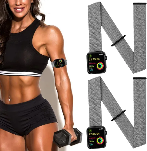Vista 8 de IFCASE Paquete de 2 brazaletes deportivos de nailon para Apple Watch de 1.929 in 1.811 in 1.772 in 1.732 in 1.654 in 1.614 in 1.575 in iWatch Series
