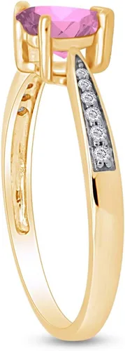 Vista 3 de Anillo de promesa solitario en forma de corazón para mujer, centro de 7MM con piedra natal simulada con CZ blanco, anillo apilable de gemas en plata
