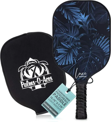 Vista 8 de Palms-O-Aces Carbon Fiber Pickleball Paddle – USAPA Approved 16mm T700 Graphite Paddle with Textured Spin Surface Lightweight Carbon Fiber