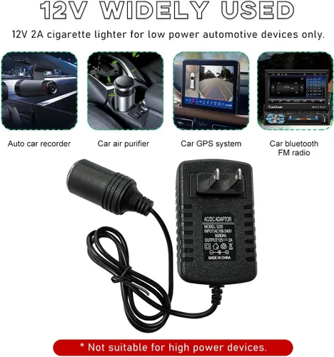 Vista 5 de Ohleats Convertidor de CA a CC, convertidor de 100-240V a 12V 2A 24W AC/DC, transformador de adaptador de fuente de alimentación CA/CC automático
