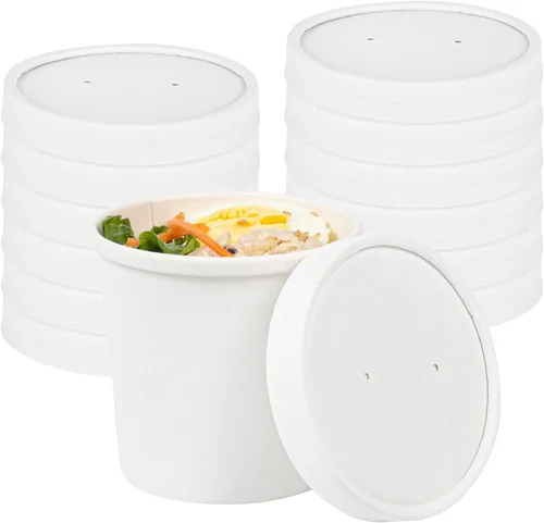 Vista 16 de Restaurantware Bio Tek - Tapas para sopa de papel azul, 200 desechables, 12 onzas, redondas, estilo moderno, herméticas, se venden por separado