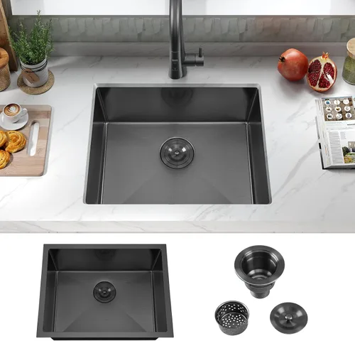 Vista 10 de ATTOP Fregadero de cocina de un solo tazón de 32 pulgadas, fregadero de tazón individual de montaje inferior grande de acero inoxidable