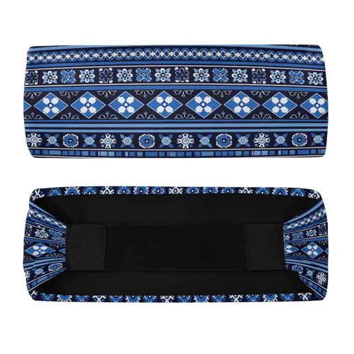 Vista 8 de Diademas de ejercicio de enfriamiento azul eléctrico con bordes para mujer, bandas elásticas sudorosas para gimnasio, gimnasio, bandas elásticas