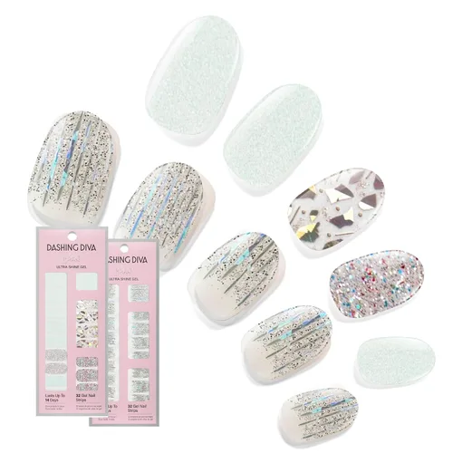 Vista 11 de Dashing Diva Paquete de tiras de uñas brillantes, la colección más vendida, Lavender Dreams & After Glow - Sin rayos UV, resistentes al
