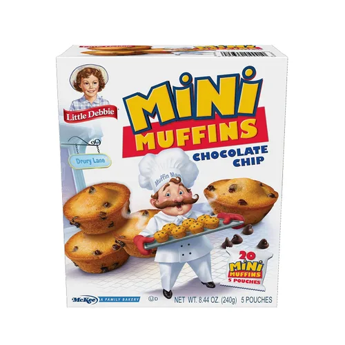 Vista 6 de Little Debbie Paquete variado de mini muffins, pastel de cumpleaños, arándanos, chispas de chocolate (1 caja cada uno)