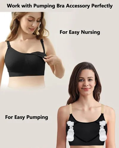 Vista 10 de iloveSIA Nursing Bras for Mom Breastfeeding, Seamless Supportive Sleep Bra for Maternity Postpartum S-2XL 3Pack
