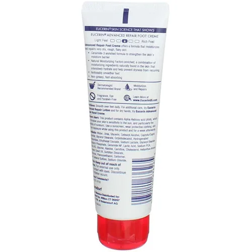 Vista 3 de Eucerin Advanced Repair Light Feel Crema para pies, 3 onzas