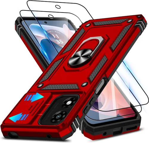 Vista 168 de ATUMP for Moto G-Play-2024 Case with Camera Lens Cover & HD Screen Protector(2 Pcs), [10FT Military Grade Drop Protection] Magnetic Ring Holder
