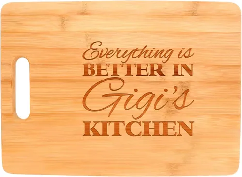 Vista 8 de Everything Is Better in Gigi's Kitchen Decor Grandma Gift - Tabla decorativa de madera con forma de paleta