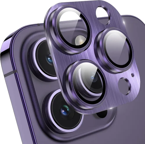 Vista 15 de YWXTW Protector de lente de cámara de vidrio templado para iPhone 14 Pro Max, protección de cobertura completa 3D, tecnología de círculo nocturno