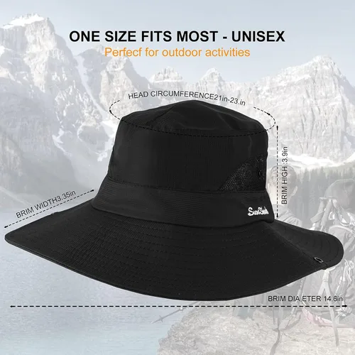 Vista 3 de Tutuko Sombreros de sol de ala ancha para mujer, plegables, protección UV, para playa, cola de caballo de malla, sombrero de pesca