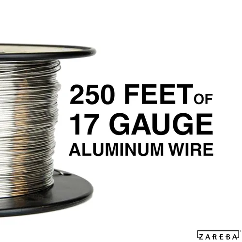 Vista 2 de Zareba Fi-Shock - Alambre de aluminio de calibre 17 para cercas eléctricas, carrete de 250 pies, FW-00018D, alambre de aluminio altamente conductor