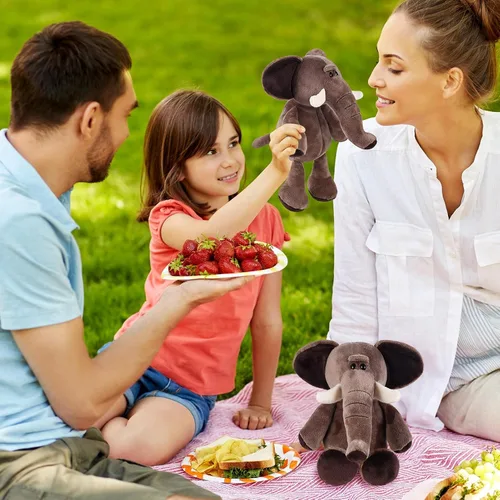 Vista 7 de 6 piezas de animales de peluche de safari a granel león, elefante, mono, tigre, animales del zoológico, junble para regalo de niños y niñas, fiestas
