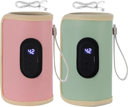 Vista 5 de Calentador de biberones portátil de 18 W, calentador de biberones de calentamiento rápido, temperatura ajustable, USB, calentador de biberones