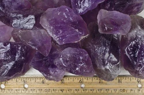 Vista 10 de Fantasia Materiales: 2 libras Amatista Grado 1 Piedras ásperas de trozos grandes de Brasil Trozos de amatista - Grado 1