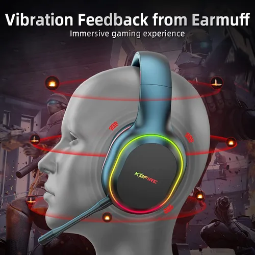 Vista 3 de Auriculares inalámbricos para juegos de 2.4 GHzBluetooth para PC, laptop, PS5, PS4, Nintendo Switch, Dynamic EQ ultra baja latencia Bluetooth
