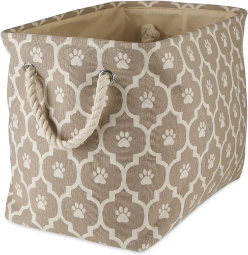 Vista 25 de Bone Dry Pet Storage Collection Lattice Estampado de Patas, Negro, Rectángulo Pequeño