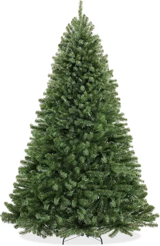 Vista 8 de Casafield Árbol de Navidad artificial realista de abeto verde sin iluminación de 4.5 pies con soporte de metal resistente