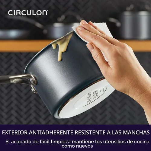 Vista 6 de Circulon Sartén coladora antiadherente serie A1 con tapa, 2 cuartos