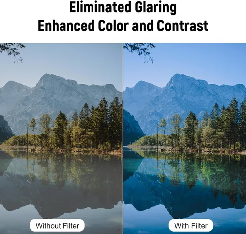 Vista 5 de Filtro polarizador circular CPL de 2.638 in para lentes de cámara, 16 capas multicapa nano revestido, ultra delgado, vidrio óptico alemán, sellado