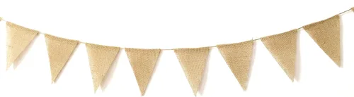 Vista 4 de LWR CRAFTS Banderines de arpillera triangular, 13 piezas, 10 pies