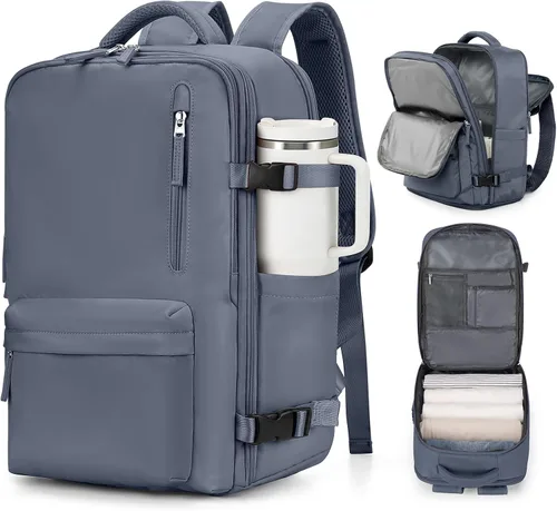 Vista 36 de VGCUB Mochila grande de viaje para trabajo, negocios, mochila para computadora portátil aprobada para vuelo, para mujeres y hombres, mochila
