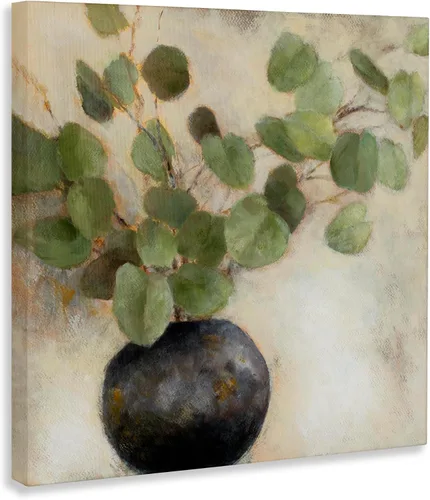 Vista 3 de Stupell Industries Lienzo decorativo de eucalipto verde en maceta, 17 x 17 pulgadas