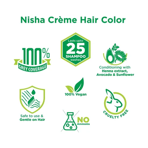 Vista 7 de Nisha Crème - Tinte permanente para el cabello, color marrón natural (paquete de 2)