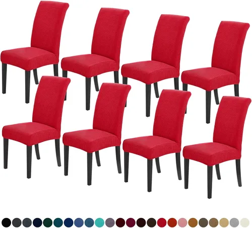 Vista 13 de Joccun - Juego de 2 fundas para sillas de comedor, fundas elásticas para sillas de comedor, fundas de asiento para sillas de comedor, funda de Negro