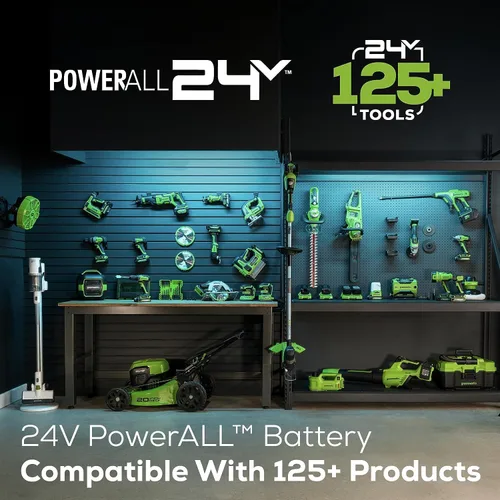 Vista 7 de Greenworks Motosierra compacta inalámbrica de 24 V y 10 pulgadas