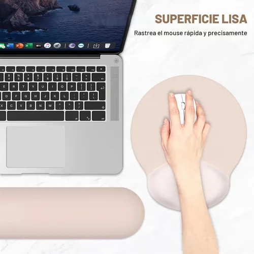 Vista 5 de AIMSA Alfombrilla de mouse con soporte para reposamuñecas, juego de reposamuñecas para teclado, alfombrilla ergonómica de espuma viscoelástica
