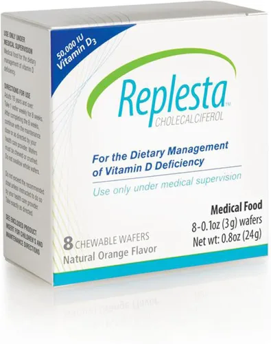 Vista 9 de Replesta 50,000 UI de vitamina D3 colecalciferol, para la deficiencia de vitamina D, Oblea masticable de una vez por semana, no modificada