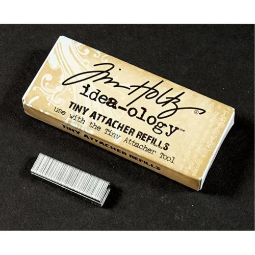 Vista 2 de Tim Holtz Idea-ology Recambios de metal para accesorios pequeños, caja de 1550 grapas, 0.25 pulgadas, TH92801