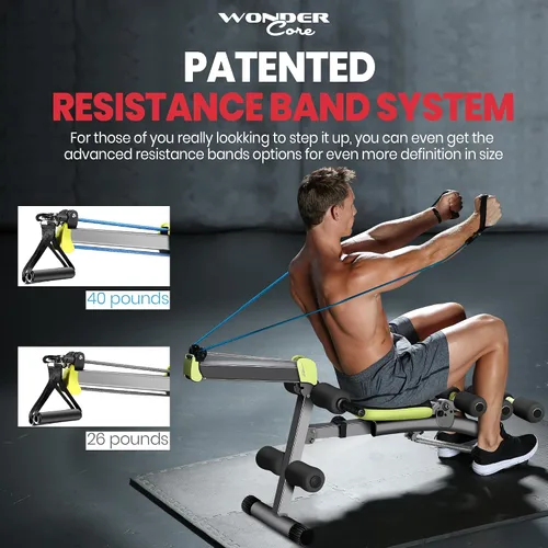 Vista 4 de WONDER CORE 2 Total Gym Machine, Ab Workout Equipment, Adjustable Ab Machine for Stomach Workout, Sit Up Exercise Equipment for Home Workouts
