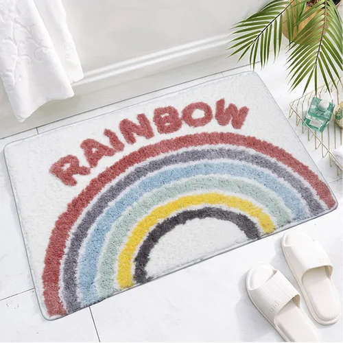 Vista 5 de Hi Space Alfombra de baño de 31.5 x 19.7 pulgadas, antideslizante, lavable a máquina, suave, absorbente, bonita, alfombra de baño de felpa