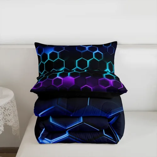 Vista 25 de Juego de ropa de cama Happy Camping de Homewish, tamaño individual, con diseño de osos cazadores y pinos, para niños, hombres, adultos, decoración
