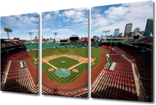 Vista 90 de TUMOVO Arte de pared en lienzo para estadio deportivo, arte de pared de campo Wrigley en Chicago, pinturas de Chicago, impresiones sobre lienzo