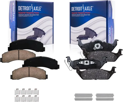 Vista 129 de Detroit Axle - Kit de freno delantero para Dodge Ram 1500 Durango Dakota Chrysler Aspen Dakota Driver Side Disco Freno Pinza de freno de cerámica