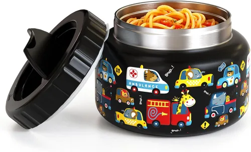 Vista 16 de PIQUEBAR - Termo infantil de 8 onzas para alimentos calientes, pequeño recipiente térmico de acero inoxidable, termo de boca ancha fácil de abrir