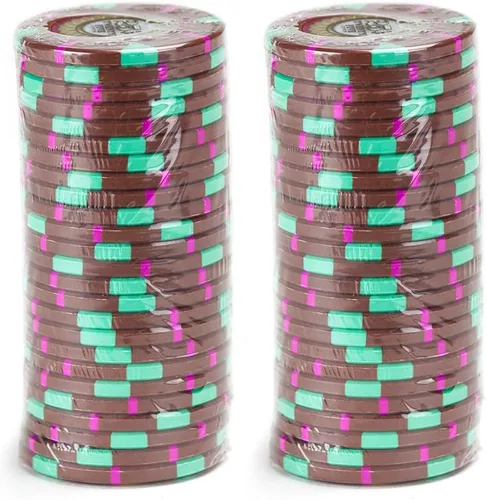 Vista 2 de Claysmith Gaming The Mint Poker Chip - Compuesto de arcilla pesada de 0.48 oz, paquete de 50