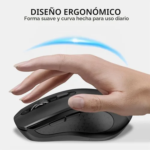 Vista 5 de Ratón inalámbrico silencioso ergonómico de la llave lateral de 6