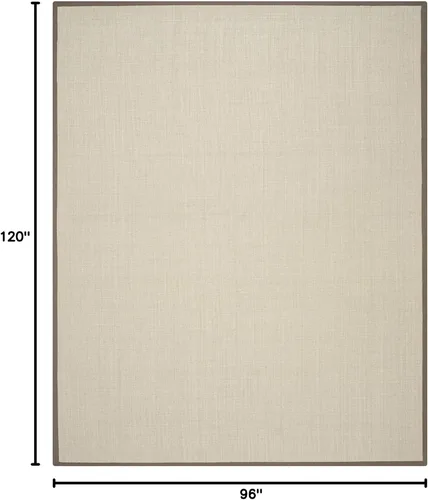 Vista 116 de Alfombra de sisal Safavieh, de color maíz y negro, tejida a mano, de la colección de fibras naturales; 5 x 8 pulgadas, NF441A, Tela, Gris / Gris