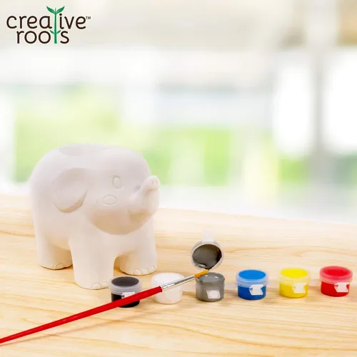 Vista 2 de Creative Roots Pinta tu propia maceta de elefante por Horizon Group USA Toy