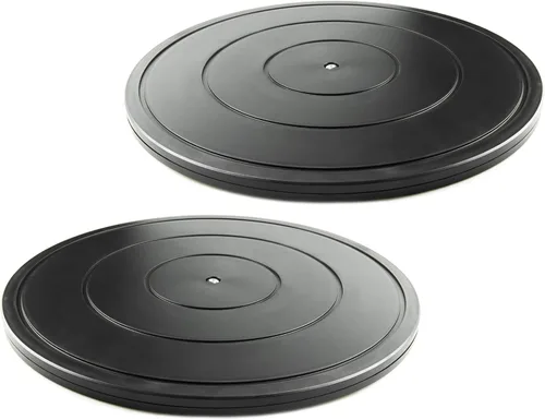 Vista 10 de Tocadiscos Lazy Susan de 16 pulgadas, rodamientos giratorios de bolas de acero resistentes - Soporte de base plana
