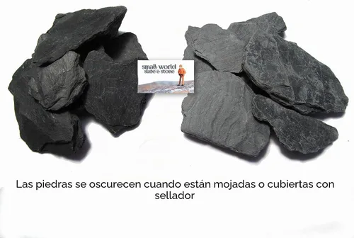 Vista 3 de Piedras de laja para jardín en miniatura, hadas de jardín, modelo Railroad y Wargaming., gris Hand sorted, tumbled & washed in the US by our