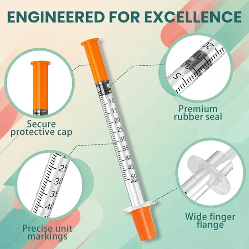 Vista 3 de Jeringas 0.0 fl oz 30G 5/16" (8mm), envueltas individualmente, caja de 100 jeringas de laboratorio