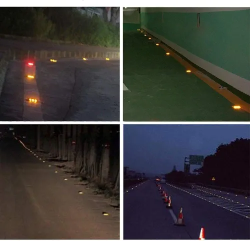 Vista 6 de Perno solar para carretera, 8 unidades, verde, LED, IP68 impermeable, automático, estilo moderno, 4.13 pulgadas de largo x 4.13 pulgadas de ancho x