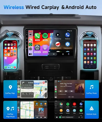 Vista 4 de Radio de coche para Ford F150 F-150 2009-2014 con CarPlay inalámbrico