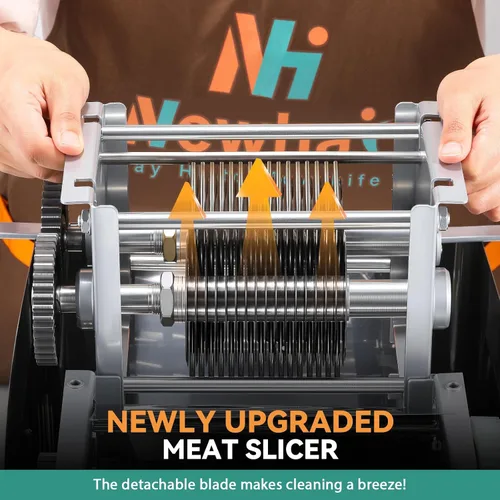 Vista 2 de Newhai Máquina cortadora de carne de 850 W, cortadora de carne eléctrica de 3.5mm, máquina de corte triturada de acero inoxidable 330 lb/h