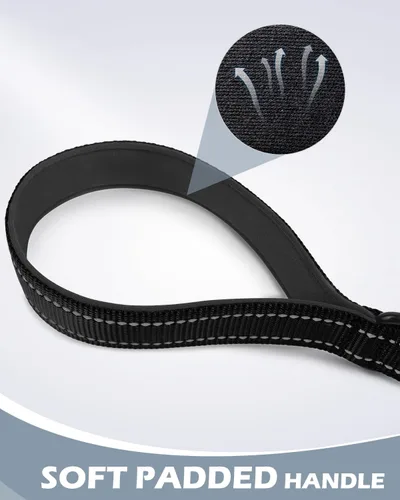 Vista 3 de Joytale Correa corta y fuerte para perro de 1 pie, 1.2 pulgadas de ancho, resistente, mango acolchado para control de tráfico, correa reflectante